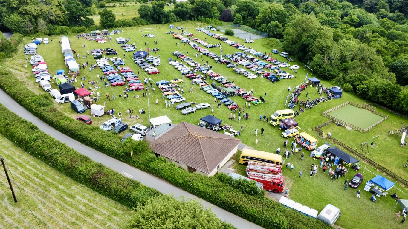 Totnes Classic Car and Vehicle Show - Drone Shot of the Venue